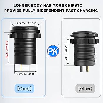 Amazon.co.jp: USB Cカーチャージャーソケット – 58W延長RV USB